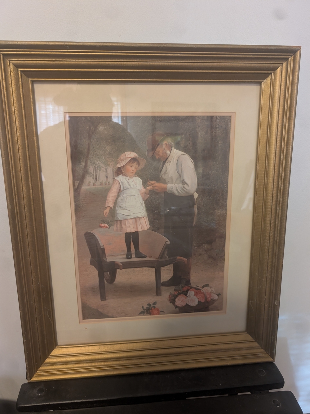 Gold Framed Vintage-Style Wall Art Print - Gold